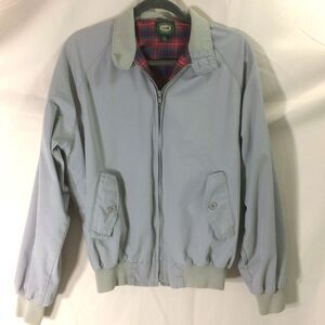 Hill & Archer G9 Harrington Jacket Size L Plaid Lining Light Gray Vintage 80s